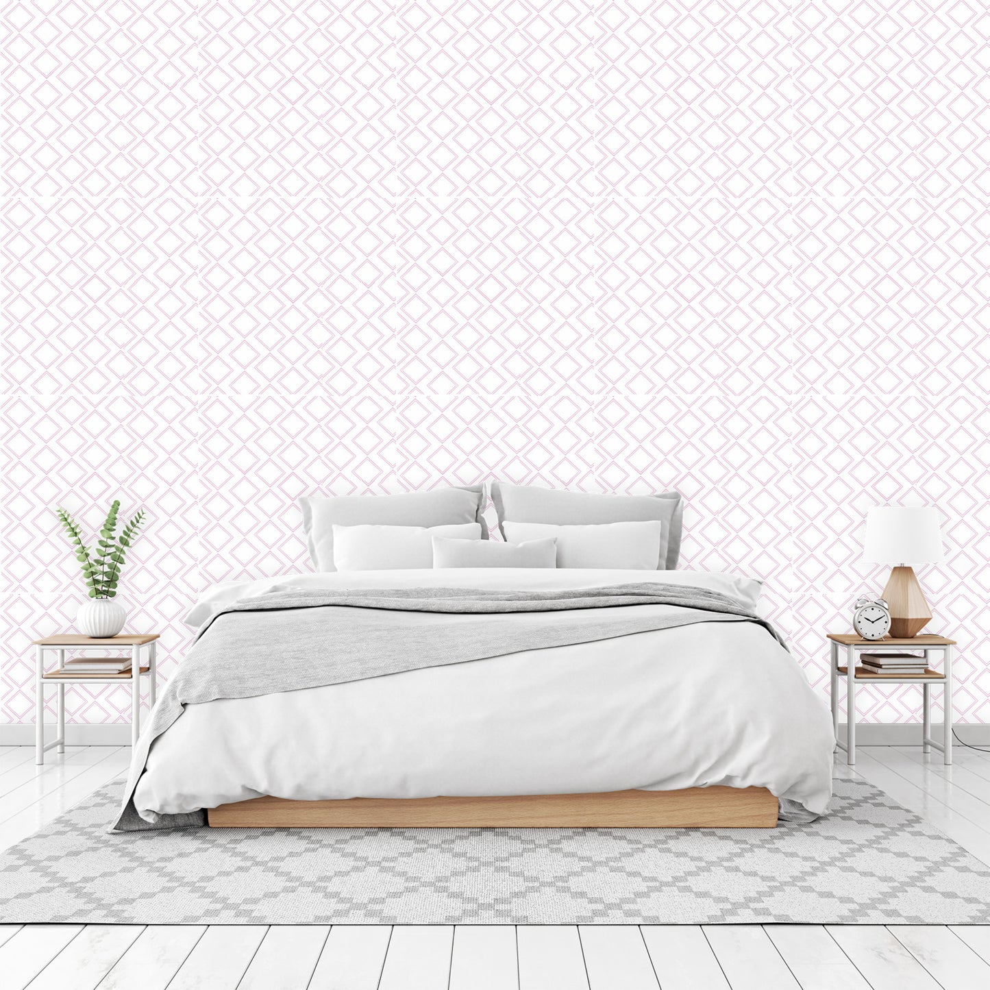 Pink Diamond peel and stick Wallpaper Panels