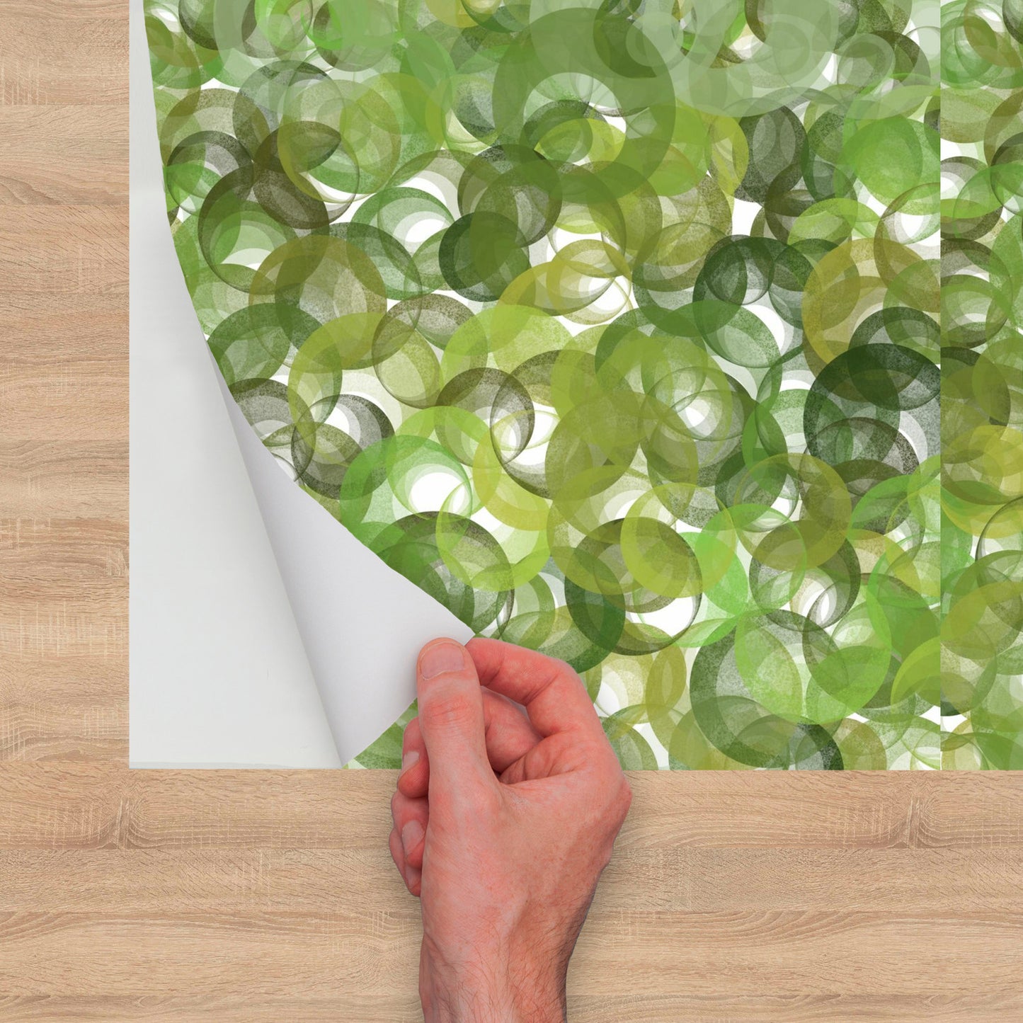 Green Bubbles peel and stick Wallpaper Panels