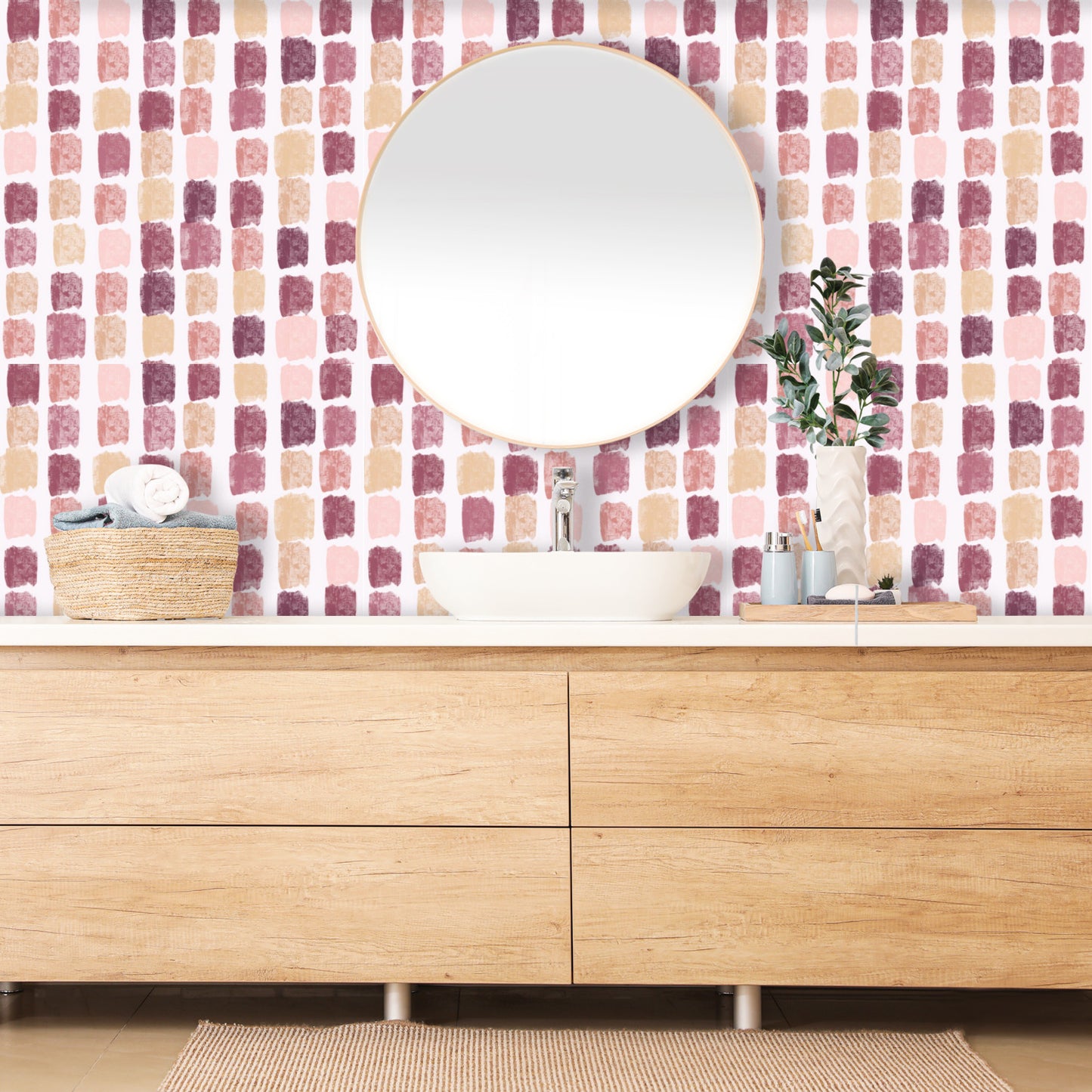 Blots of pinks Peel and Stick Wallpaper Roll