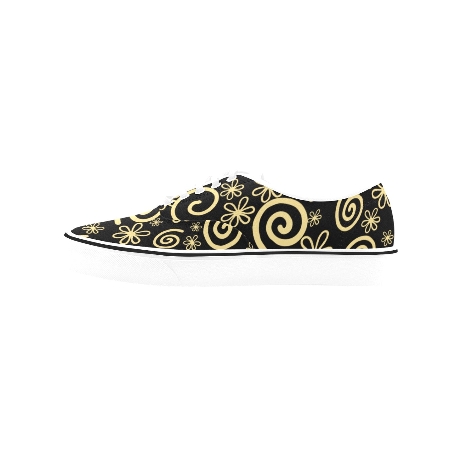 Unisex Classic Canvas Low Top Shoe gold swirls