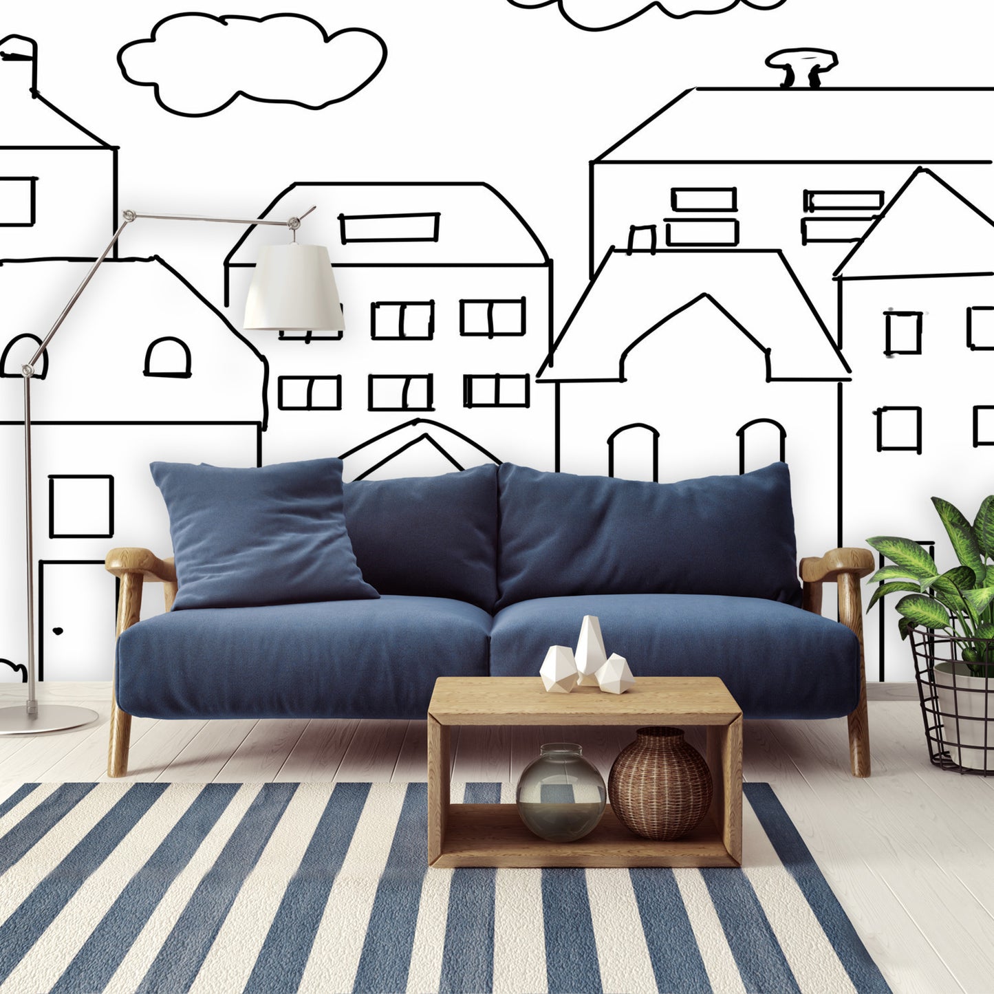 Color my Walls Tiny City Wall Murals