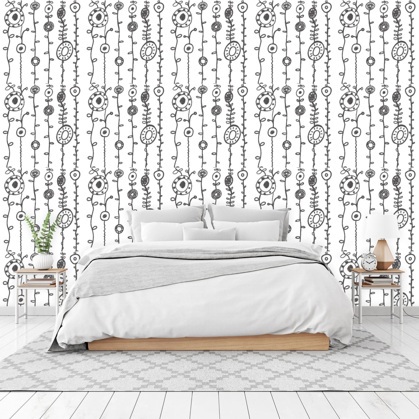 Flowers on the Vine Wallpaper Panels