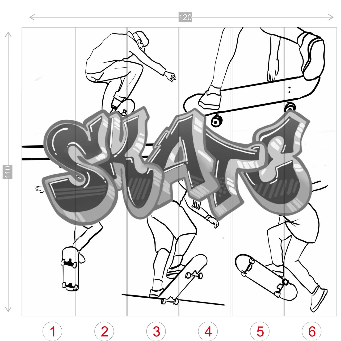 Color my Walls SKATE Wall Murals