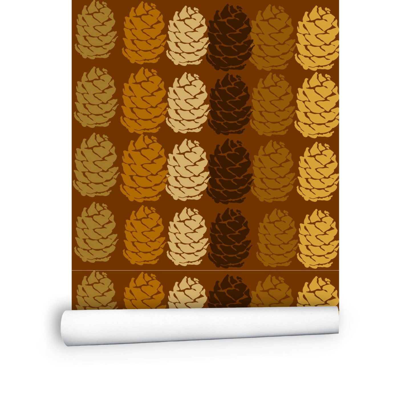 Striped Pinecones Peel and Stick Wallpaper Roll