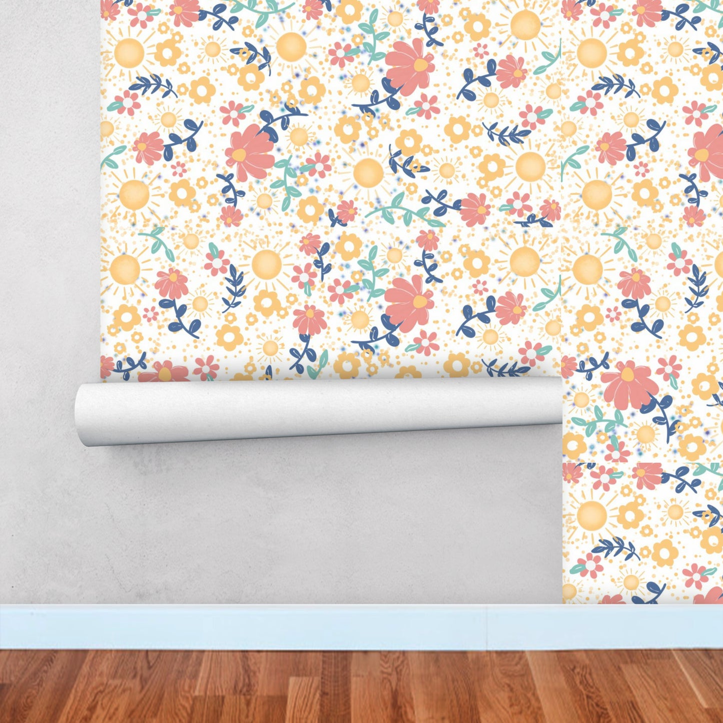 Dainty Spring Flowers Peel and Stick Wallpaper Roll