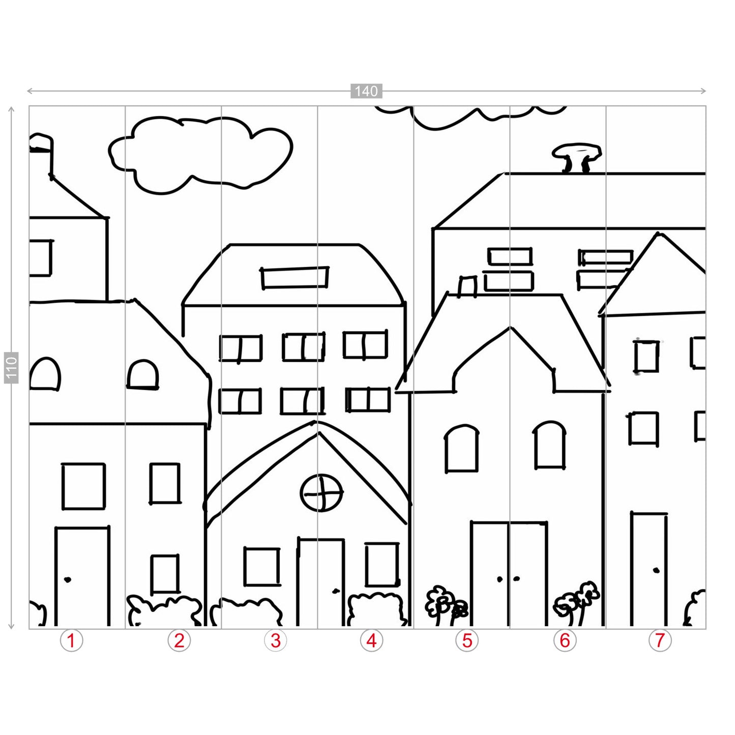 Color my Walls Tiny City Wall Murals